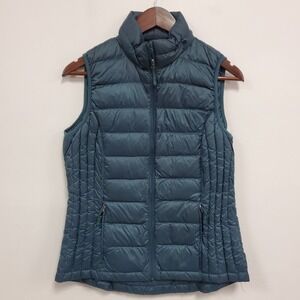 Heat Keep Womens Down Puffer Vest Size S Green Outdoors Packable Lightweight